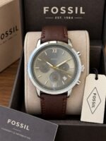 Fossil Silver Case Yellow Dial Chronograph - Image 4