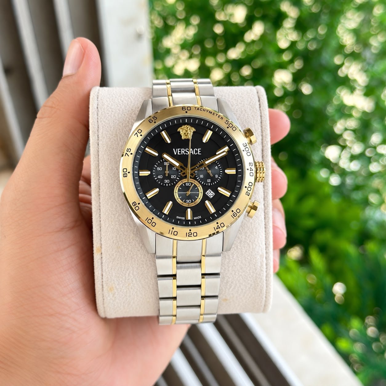 WhatsApp Image 2026-09-17 at 1.13.37 AM (1) Versace Chronograph 41MM Black Dial Two-Tone - Image 1