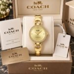 Coach Park Gold Tone Champagne Sunray Dial - Image 4