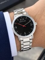 Armani Exchange Silver Black Dial