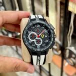 Scuderia Ferrari Black Red and white textured DialChronograph