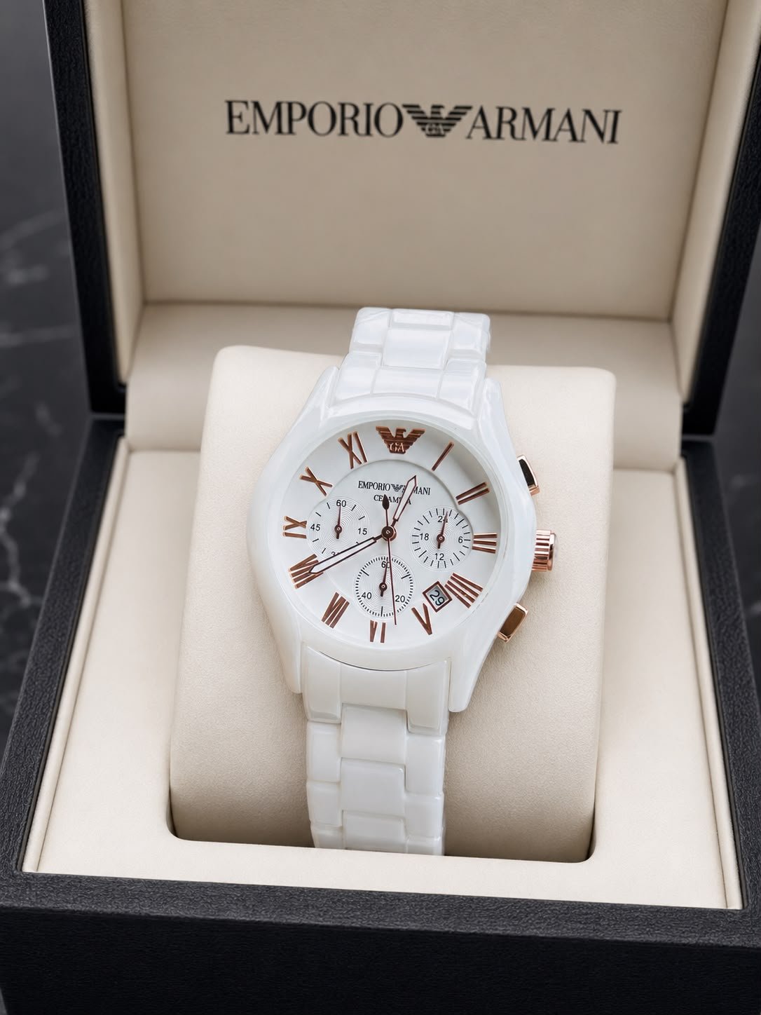 WhatsApp Image 2026-09-22 at 1.50.57 AM Emporio Armani AR1404 White Ceramic Dial - Image 1