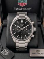 Tag Heuer Silver Black Dial Chronograph - Image 3