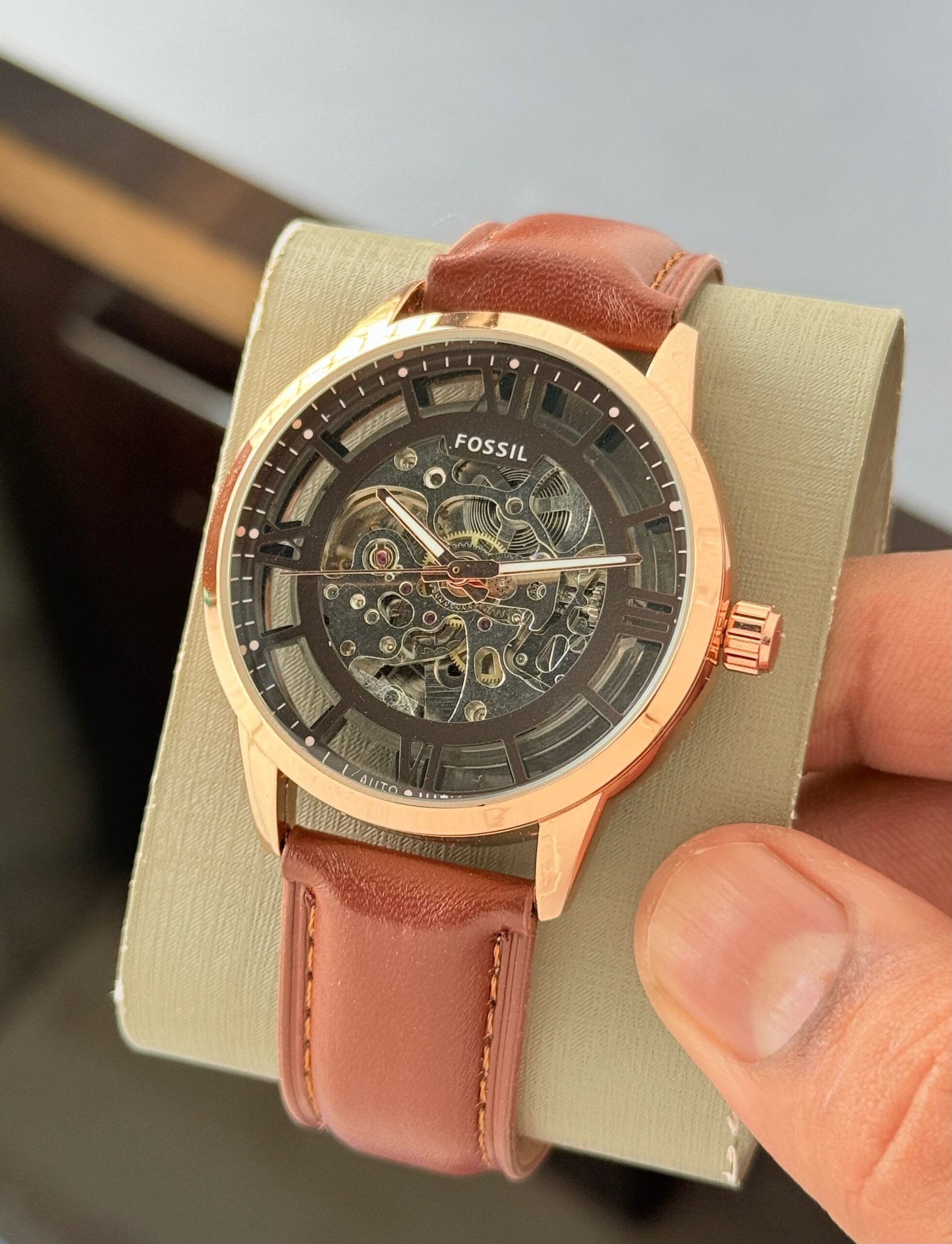 WhatsApp Image 2026-09-22 at 1.57.35 AM Fossil Brown Skeleton Dial Automatic - Image 1