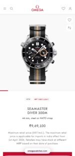 Omega Seamaster 007 First Light Black Dial - Image 8