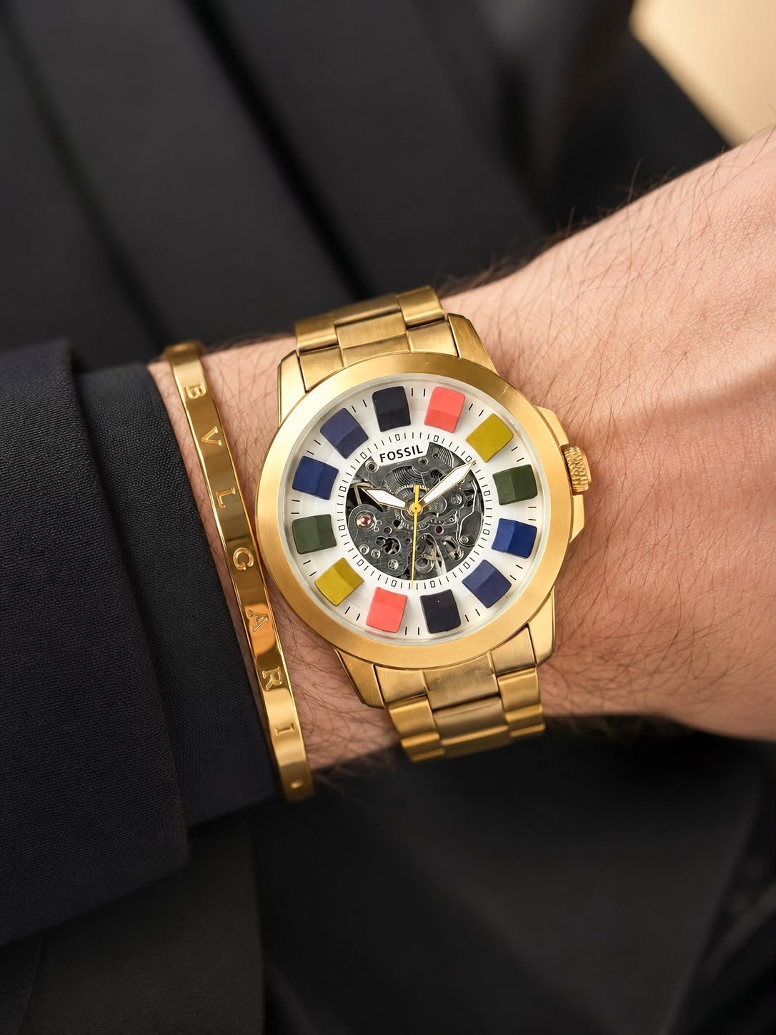 WhatsApp Image 2026-09-25 at 11.55.36 PM Fossil Golden Tone Automatic Skeleton - Image 1