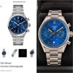 Tag Heuer Silver Blue Dial Chrono - Image 2