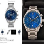 Tag Heuer Silver Blue Dial Chrono - Image 4