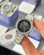Fossil Eevie Skeleton Silver Tone Automatic - Image 4