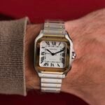 Cartier Santos Gold Silver White Dial