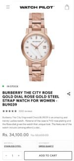 Burberry Rose Gold White Dial - Image 3