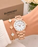 Burberry Rose Gold White Dial - Image 4