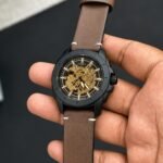 Fossil Automatic Matte Black Skeleton Dial