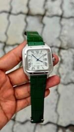 Cartier De Santos Green Roman Dial