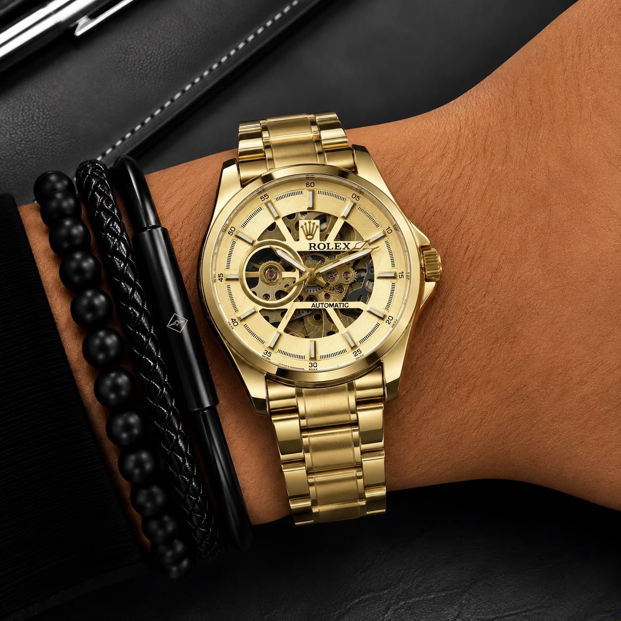 WhatsApp Image 2026-09-26 at 12.32.41 AM Rolex Gold Skeleton Automatic Dial - Image 1