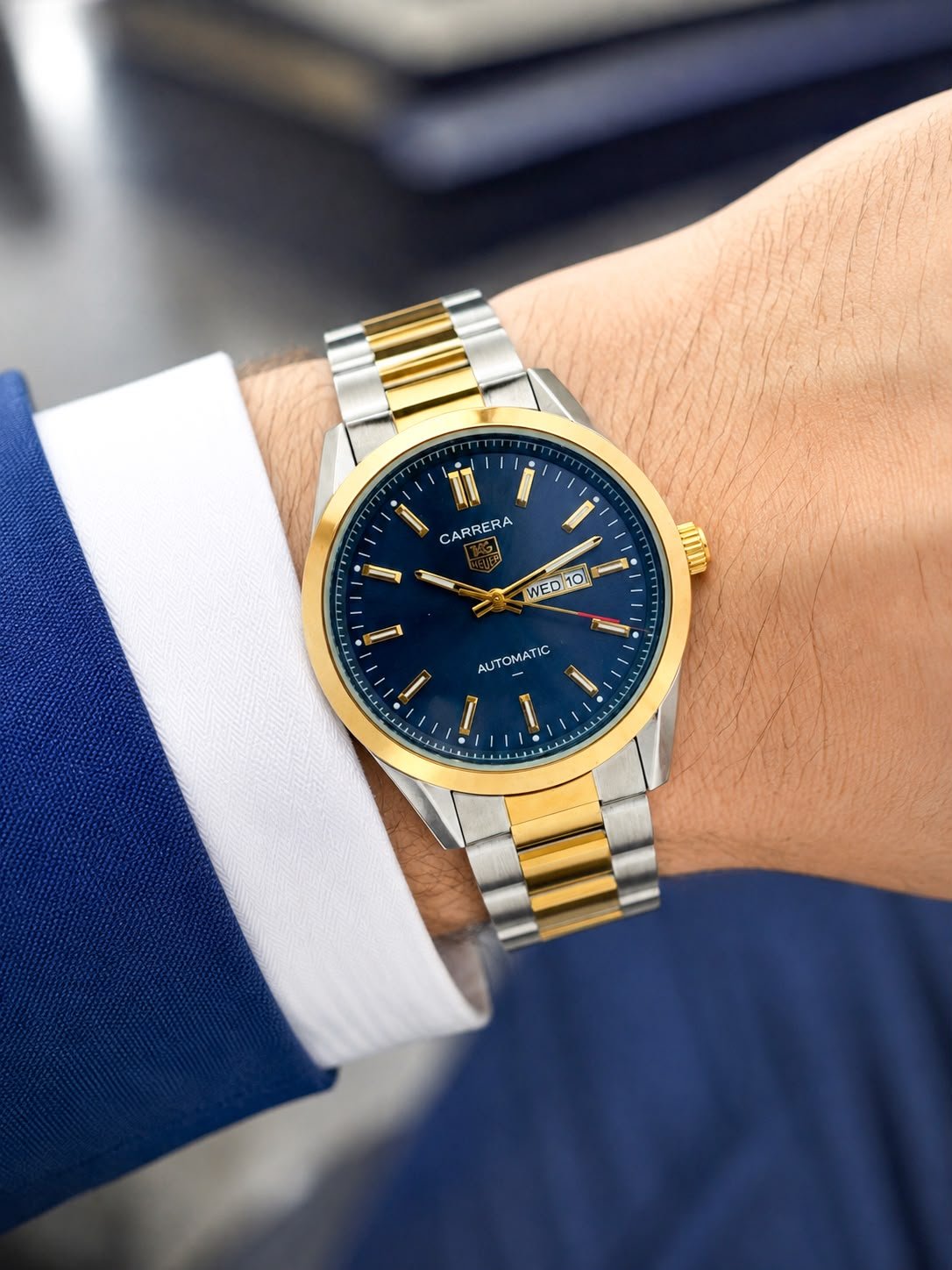 WhatsApp Image 2026-09-26 at 12.33.44 AM Tag Heuer Carrera Two-Tone Blue Dial - Image 1