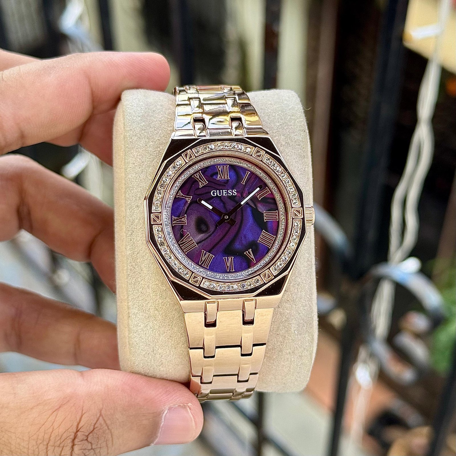 WhatsApp Image 2026-09-26 at 6.31.30 PM Guess Desire Purple Rose Gold Dial - Image 1
