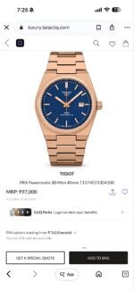 Tissot PRX Rose Gold Blue Dial Quartz - Image 2