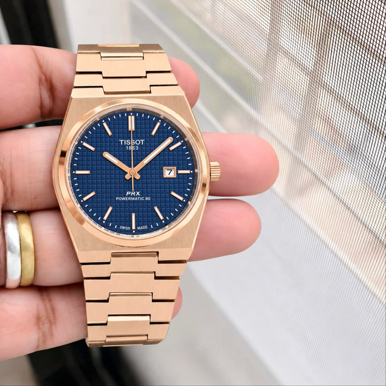 WhatsApp Image 2026-09-27 at 10.52.54 PM Tissot PRX Rose Gold Blue Dial Quartz - Image 1