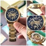 Rolex Gold Black Skeleton Dial Automatic - Image 4