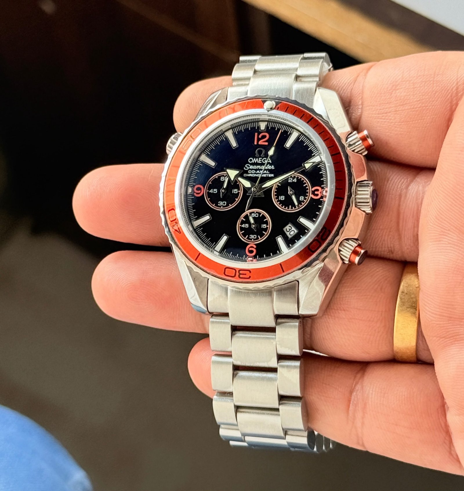 WhatsApp Image 2026-09-27 at 11.01.49 PM Omega Seamaster Orange-Tone Black Dial Chrono - Image 1
