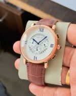 Cartier Date White Roman Dial Chronograph - Image 3
