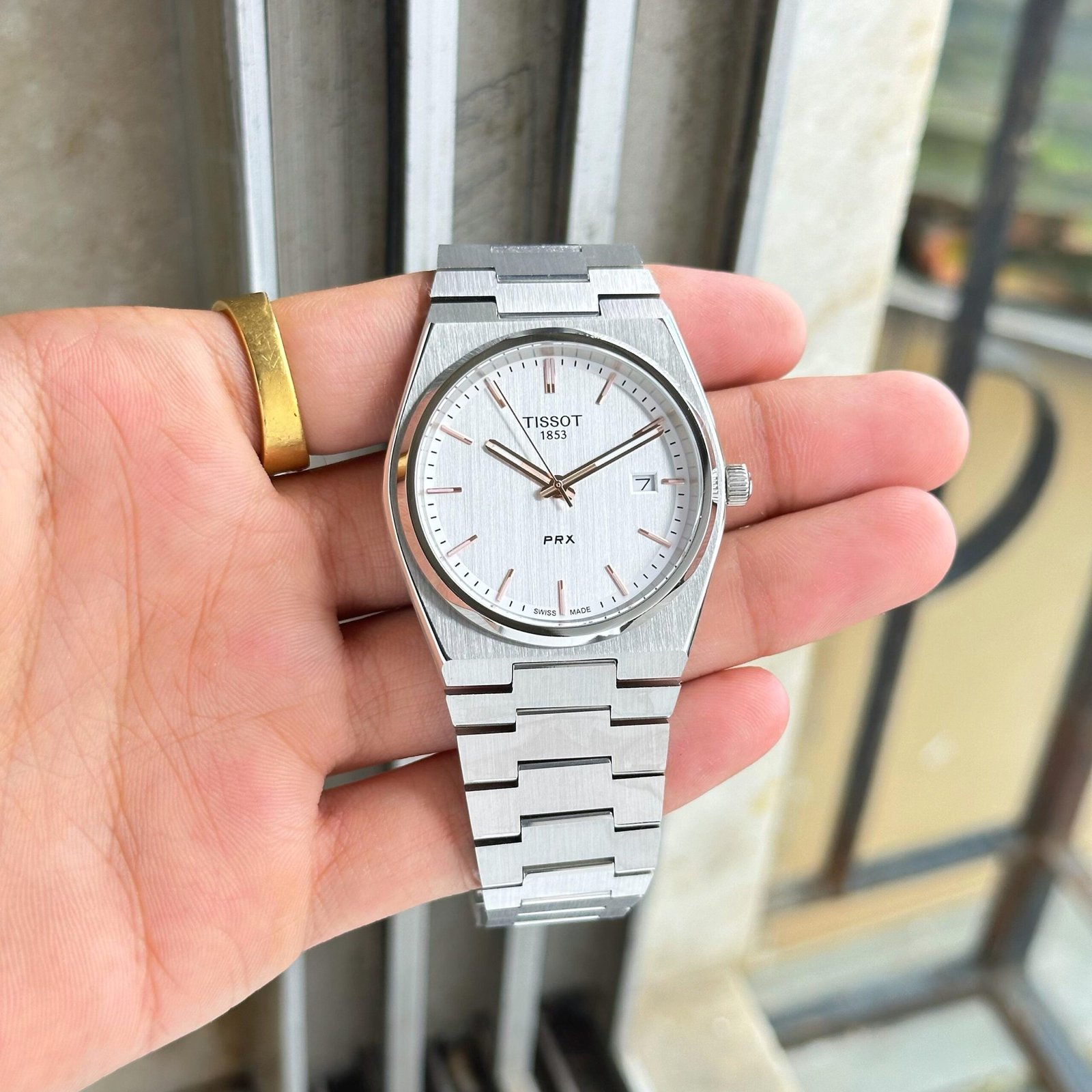 WhatsApp Image 2026-09-27 at 11.03.55 PM Tissot PRX Silver White Dial Quartz - Image 1