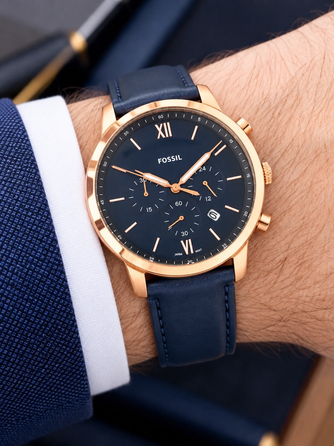 WhatsApp Image 2026-09-27 at 11.05.01 PM Fossil Blue Dial Chronograph - Image 1