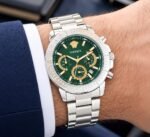 Versace Engraved Green Dial Chronograph