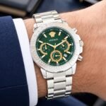 Versace Engraved Green Dial Chronograph
