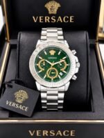 Versace Engraved Green Dial Chronograph - Image 5