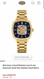 Fossil Blue Gold Tone Skeleton Automatic - Image 3