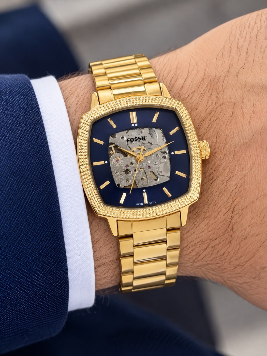 WhatsApp Image 2026-09-28 at 11.46.50 PM (2) Fossil Blue Gold Tone Skeleton Automatic - Image 1