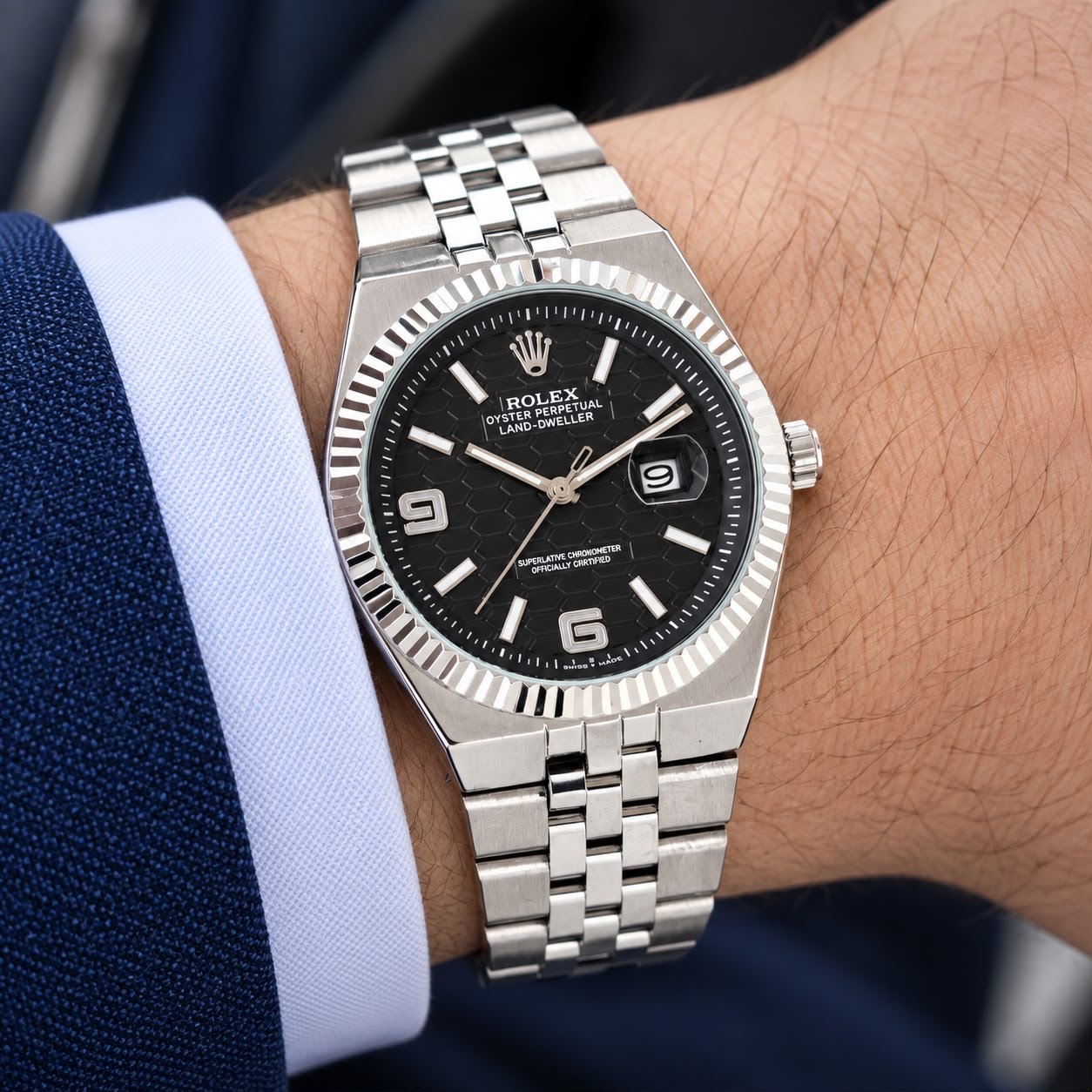 WhatsApp Image 2026-09-28 at 11.49.11 PM (2) Rolex Black Textured Date Dial - Image 1