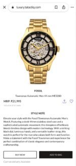 Fossil Townsman Automatic 43mm Gold Tone - Image 2