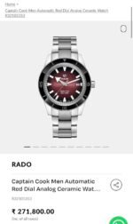 Rado Captain Cook 42mm Red Dial Automatic - Image 3