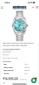 Guess Connoisseur Aqua 42MM Blue Dial - Image 2