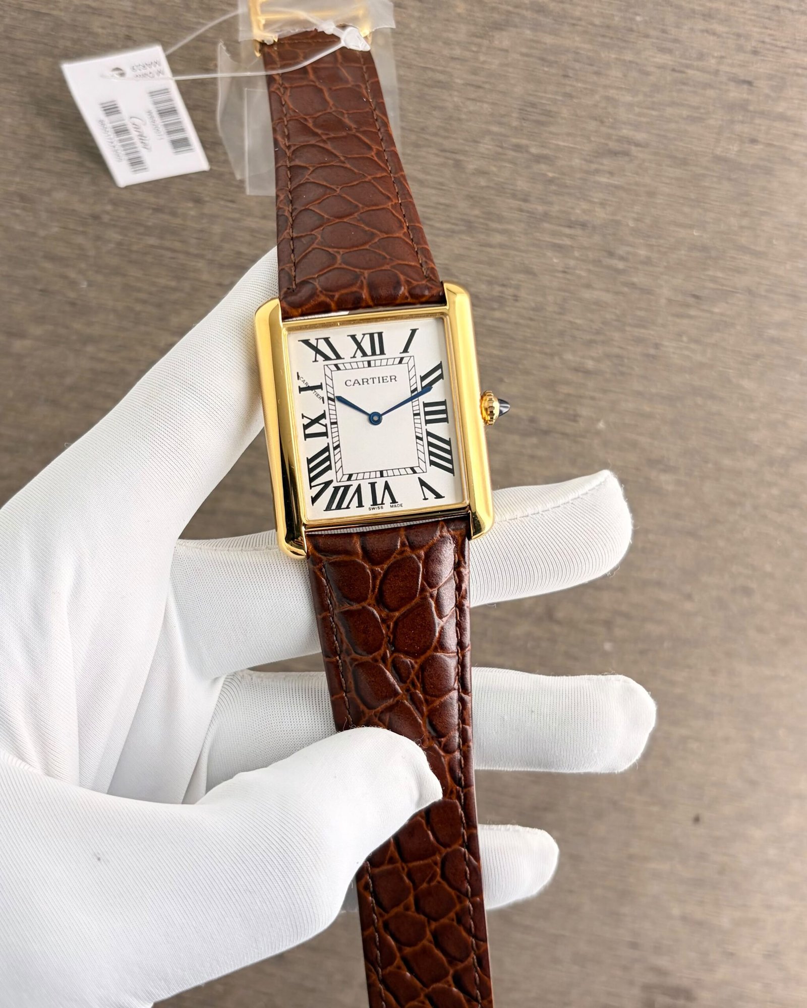 WhatsApp Image 2026-10-01 at 7.55.28 PM (1) Cartier Tank 42MM Gold Case White Dial - Image 1