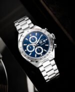 Tag Heuer Silver Blue Dial Chronograph Quartz - Image 2