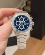 Tag Heuer Silver Blue Dial Chronograph Quartz - Image 5