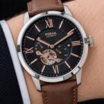 Fossil Townsman Silver Skeleton Automatic