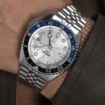 Seiko GMT Silver White Analog Dial
