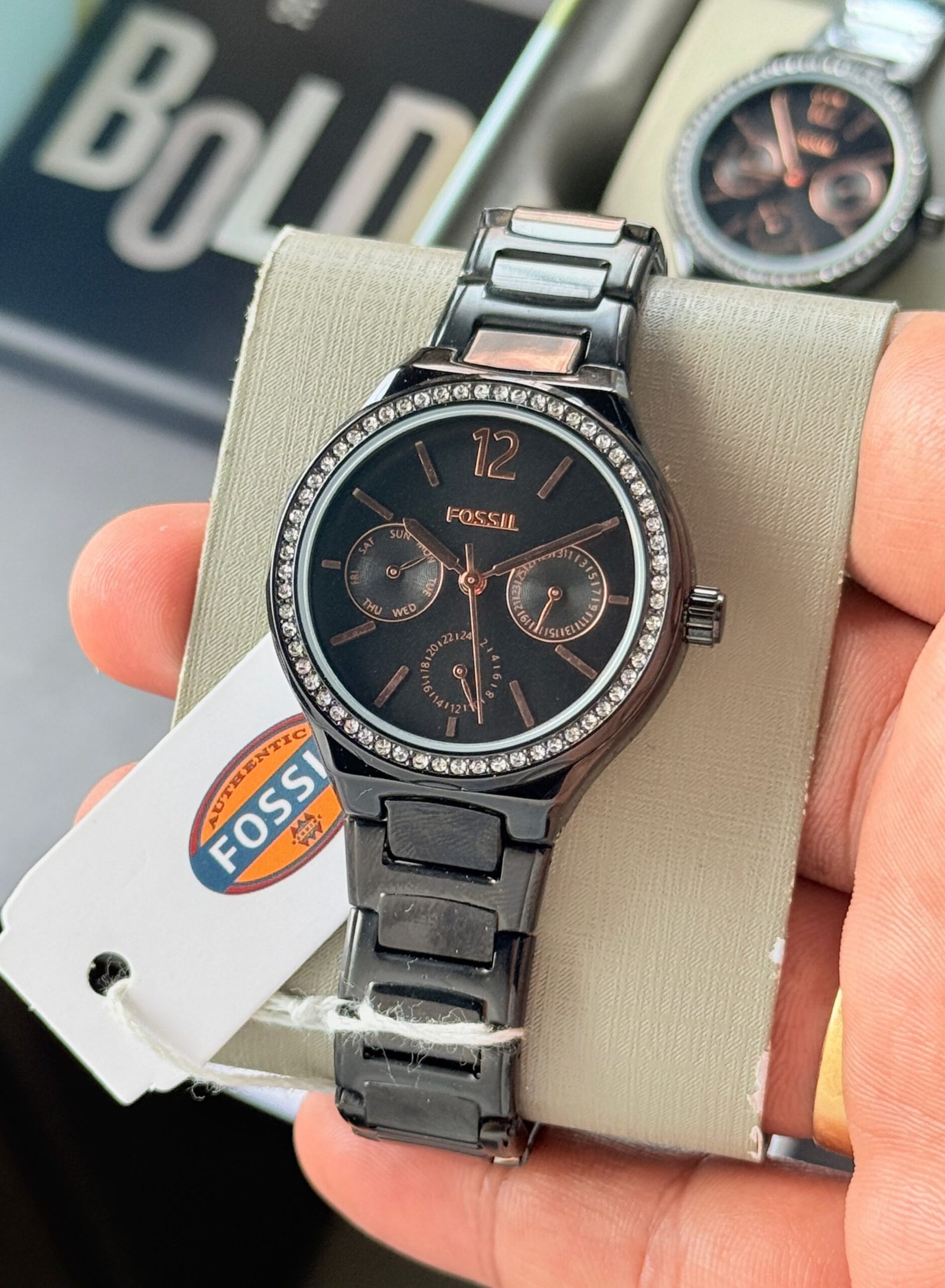 WhatsApp Image 2026-10-04 at 1.22.29 AM (2) Fossil Eevie Black Multifunction Chrono Dial - Image 1