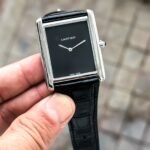 Cartier Tank Louis Silver Case Black Dial