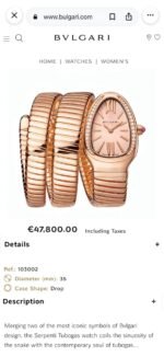 Bvlgari Serpenti 35mm Rose Gold Pink Dial - Image 2
