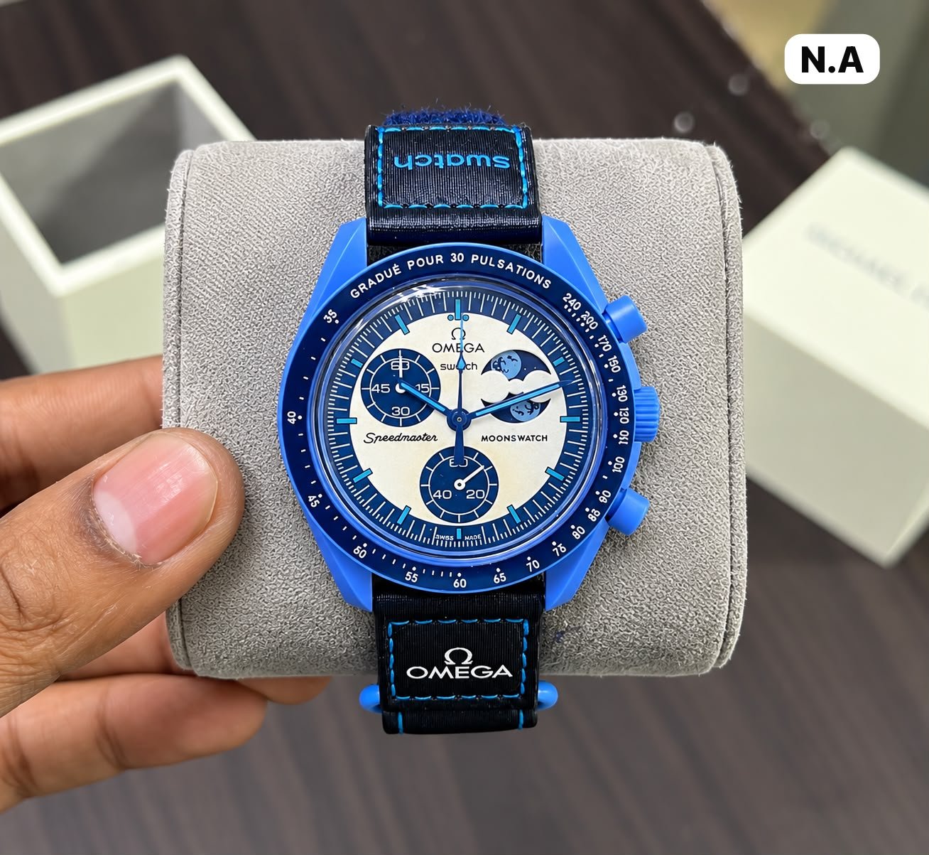 WhatsApp Image 2026-10-18 at 5.56.13 PM (1) Omega x Swatch Mission to Neptune Blue Chrono - Image 1
