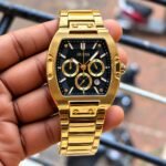 Guess Phoenix Gold Tone Rectangular Chronograph