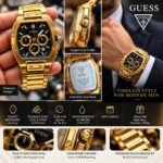 Guess Phoenix Gold Tone Rectangular Chronograph - Image 3