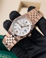 Rolex Land-Dweller 41mm Rose Gold Tone White Dial - Image 2