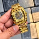 Versace 42mm Gold Tone Skeleton Automatic